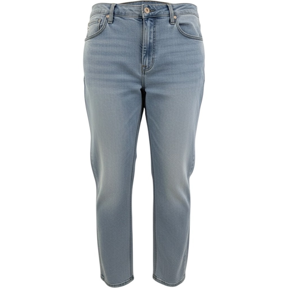 Seven7 90s Straight Leg Jeans High Rise Key West Blue Womens 14